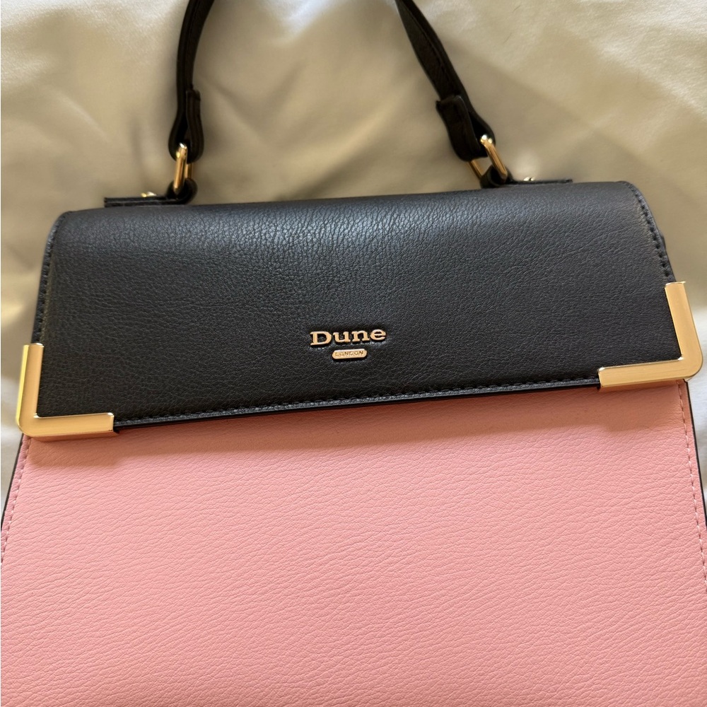 Dune London Black and Pink Convertible Handbag/Shoulder bag with Gold Accents